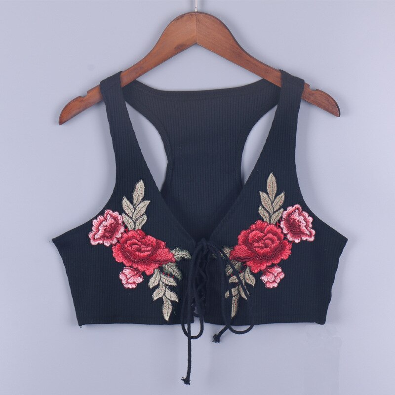 Floral Embroidered Lace-Up Crop Top | Boho Chic Women's Fashion Top