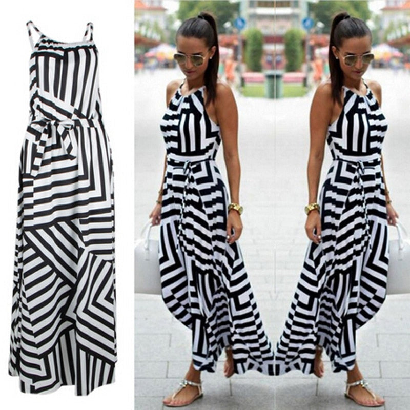 Geometric Striped Maxi Dress | Timeless Summer Fashion