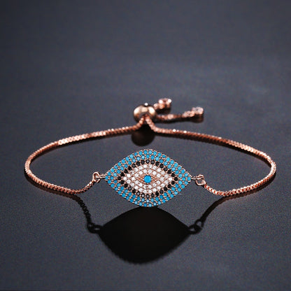 Glamorous Evil Eye Crystal Bracelet | Adjustable Design for Protection