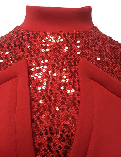 Glamorous Sequined Midi Peplum Dress | Stylish Evening Outfit