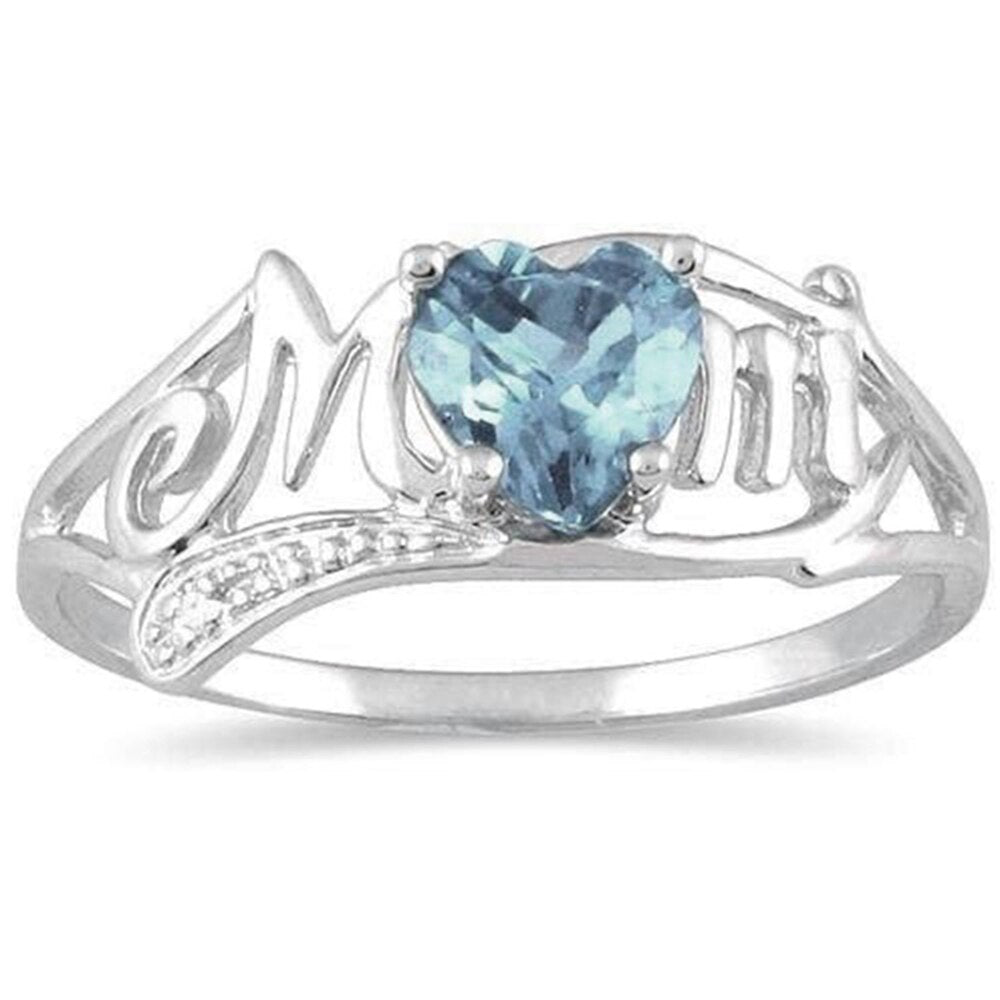 Heart Gemstone Mom Ring | Personalized Elegance Ring