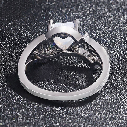Heart Gemstone Mom Ring | Personalized Elegance Ring