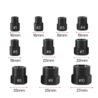 Heavy Duty Bolt Extractor Set | Comprehensive Precision Kit for Stubborn Bolts
