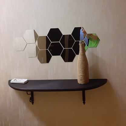 Hexagon Mirror Wall Tiles | Modern Wall Décor