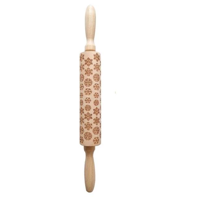 Holiday Embossed Rolling Pin | Festive Bakeware Designs
