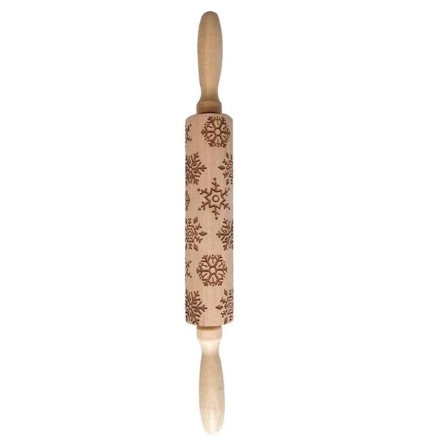 Holiday Embossed Rolling Pin | Festive Bakeware Designs