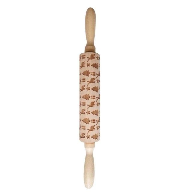 Holiday Embossed Rolling Pin | Festive Bakeware Designs