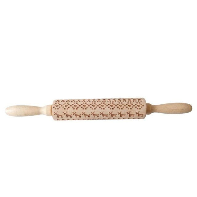 Holiday Embossed Rolling Pin | Festive Bakeware Designs