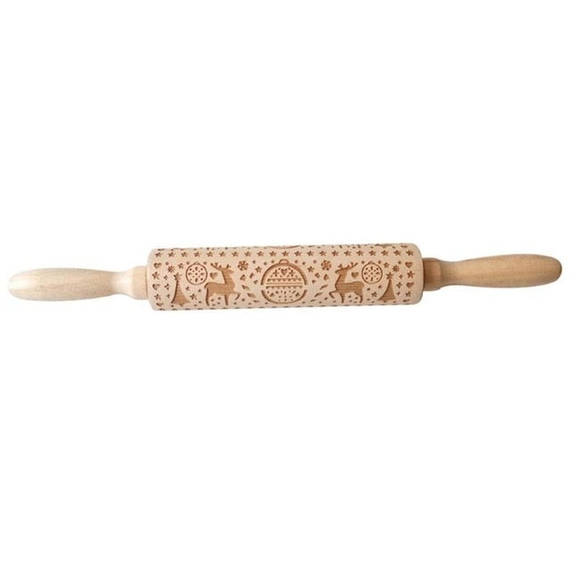 Holiday Embossed Rolling Pin | Festive Bakeware Designs