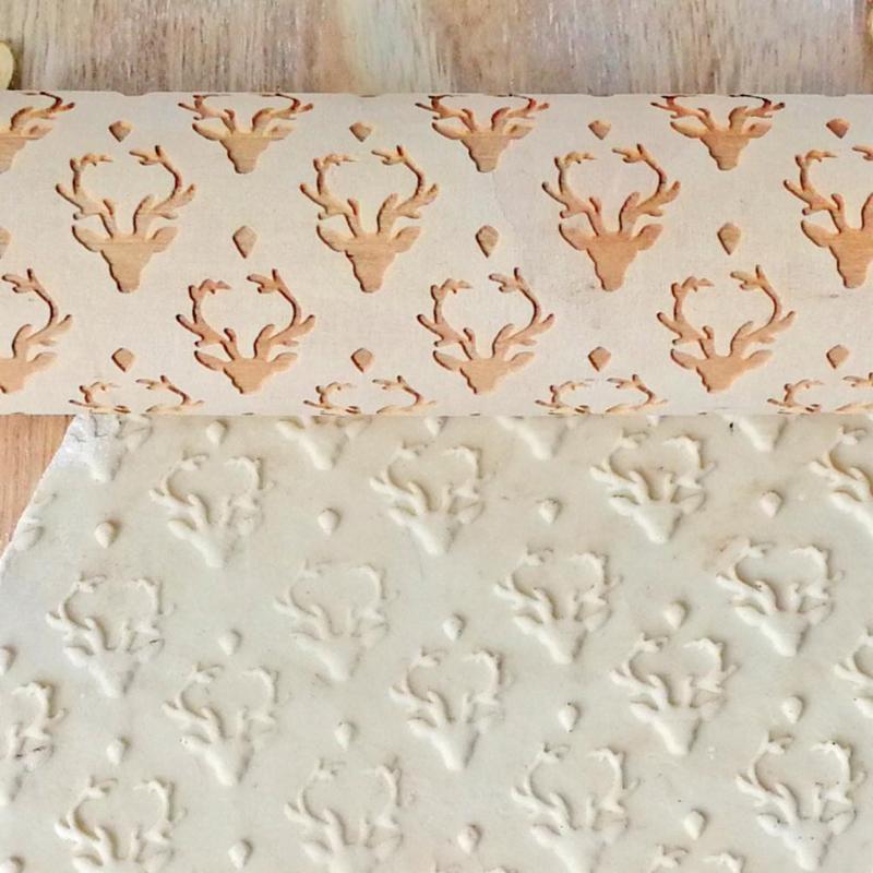 Holiday Embossed Rolling Pin | Festive Bakeware Designs