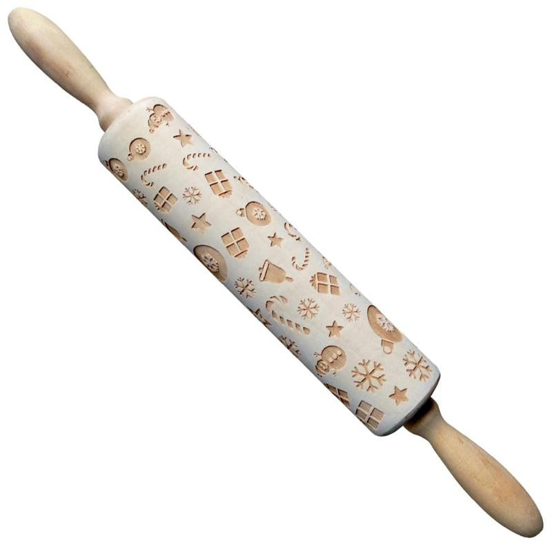 Holiday Embossed Rolling Pin | Festive Bakeware Designs