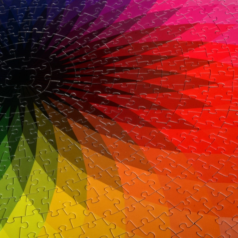 Kaleidoscope Spectrum Round Puzzle | Vibrant 1000 Piece Rainbow Design Puzzle
