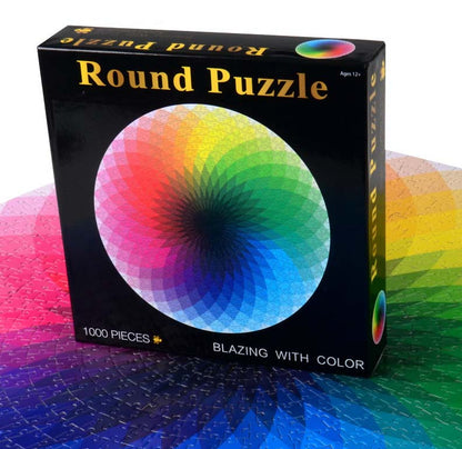 Kaleidoscope Spectrum Round Puzzle | Vibrant 1000 Piece Rainbow Design Puzzle
