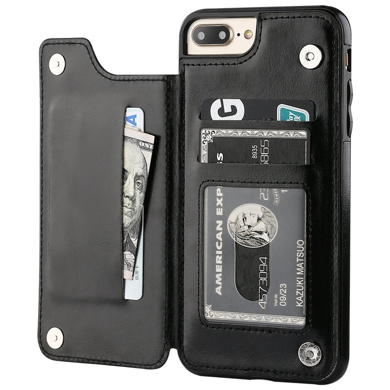 Leather Wallet Phone Case | Multi-Card Slot & Built-In Stand