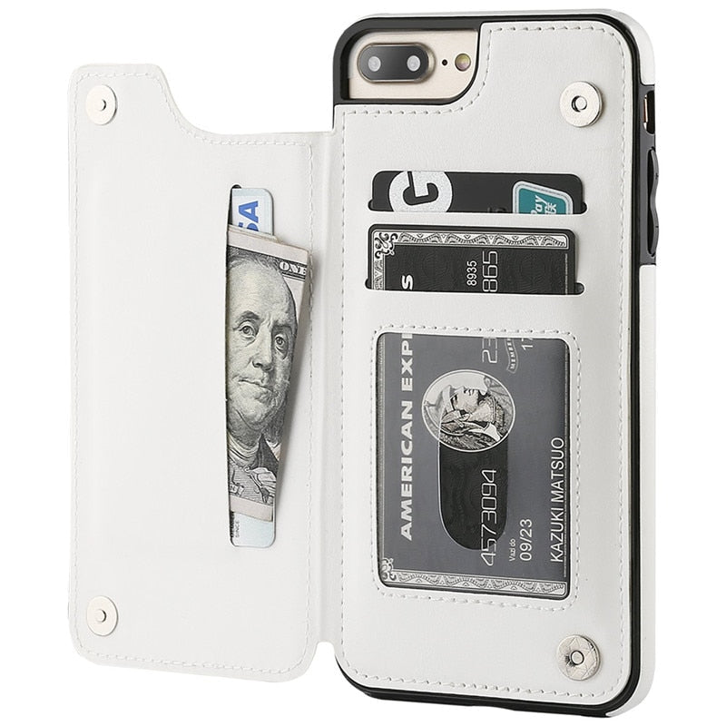 Leather Wallet Phone Case | Multi-Card Slot & Built-In Stand