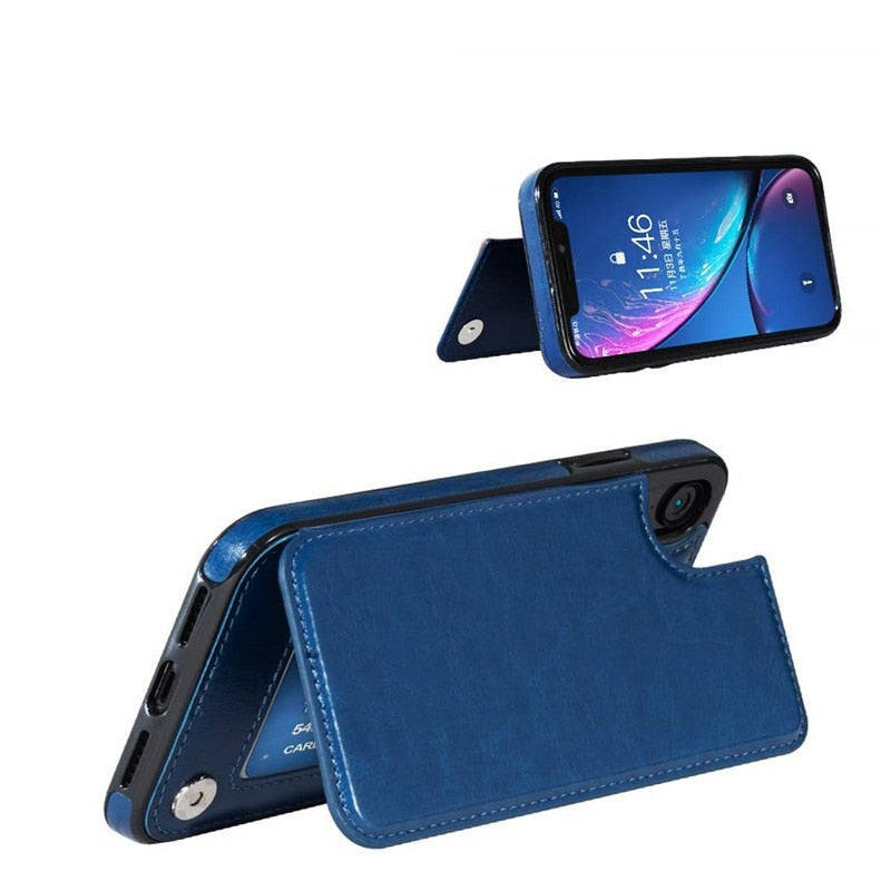 Leather Wallet Phone Case | Multi-Card Slot & Built-In Stand