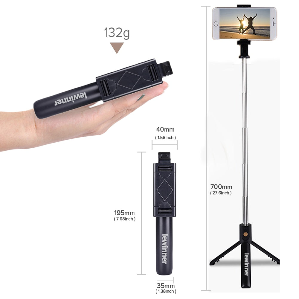 Lewinner Selfie Stick Tripod | Bluetooth Remote Control