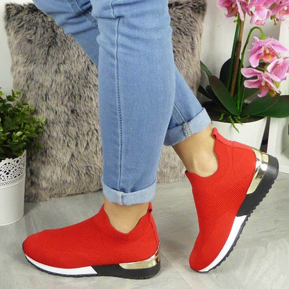 Luxe Comfort Knit Sneakers | Metallic Accent Sneakers