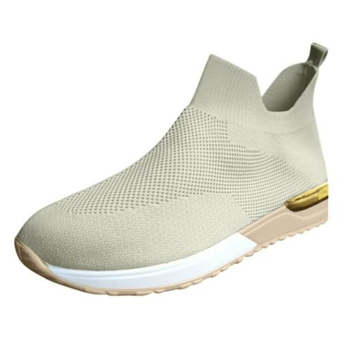 Luxe Comfort Knit Sneakers | Metallic Accent Sneakers
