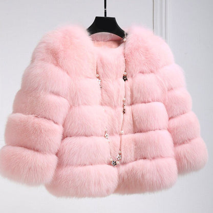 Luxurious Plush Faux Fur Jacket | Vibrant Colors for Winter Wardrobe