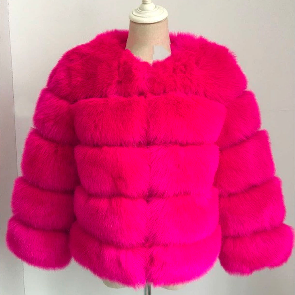 Luxurious Plush Faux Fur Jacket | Vibrant Colors for Winter Wardrobe