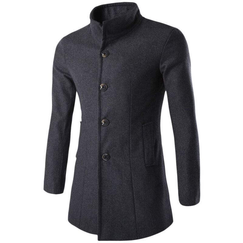 Men's Modern High-Collar Coat | Sleek and Stylish Design