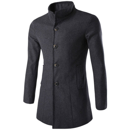 Men's Modern High-Collar Coat | Sleek and Stylish Design