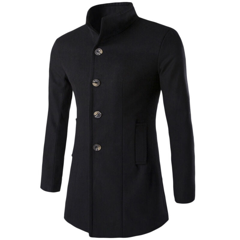 Men's Modern High-Collar Coat | Sleek and Stylish Design