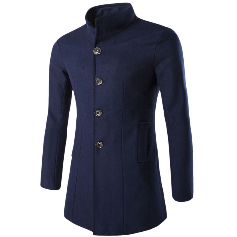 Men's Modern High-Collar Coat | Sleek and Stylish Design