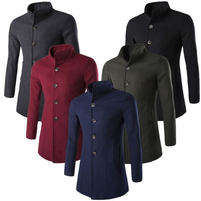 Men's Modern High-Collar Coat | Sleek and Stylish Design