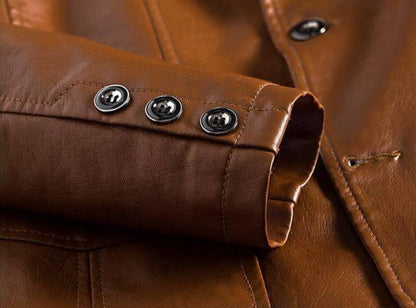 Men's Sleek Leather Blazer Jacket | Versatile Design