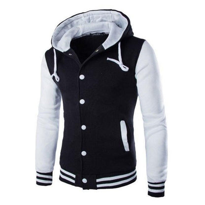 Men's Varsity Hoodie Jacket | Stylish Colorblock Design & Soft Fleece