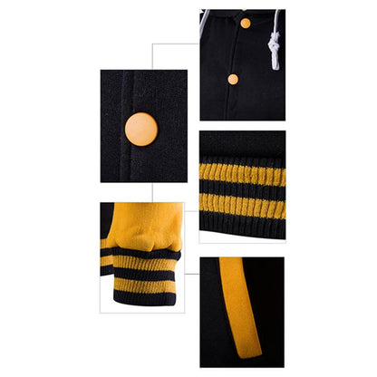 Men's Varsity Hoodie Jacket | Stylish Colorblock Design & Soft Fleece