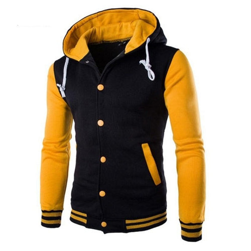Men's Varsity Hoodie Jacket | Stylish Colorblock Design & Soft Fleece