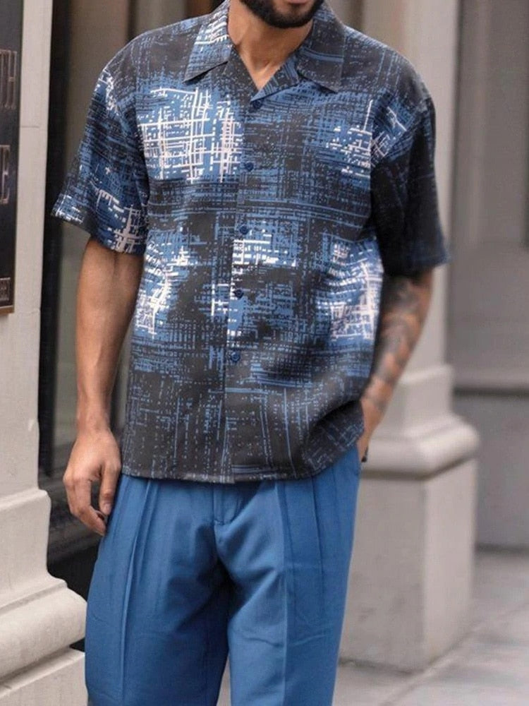 Mosaic Pattern Short-Sleeve Shirts | Versatile | Vibrant Style