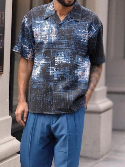 Mosaic Pattern Short-Sleeve Shirts | Versatile | Vibrant Style