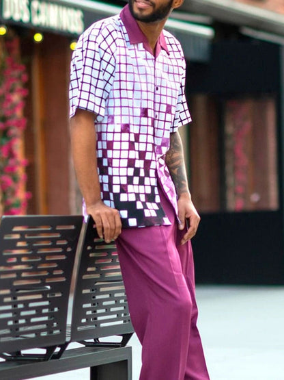 Mosaic Pattern Short-Sleeve Shirts | Versatile | Vibrant Style