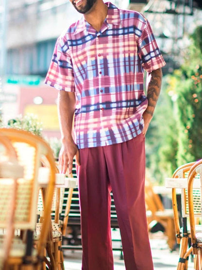 Mosaic Pattern Short-Sleeve Shirts | Versatile | Vibrant Style