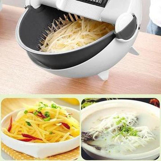 Multi-Functional Kitchen Bowl Set | Versatile Slicer and Strainer with Interchangeable Blades