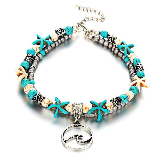 Ocean Charm Anklet Set | Beach-Inspired Design for Ocean Lovers