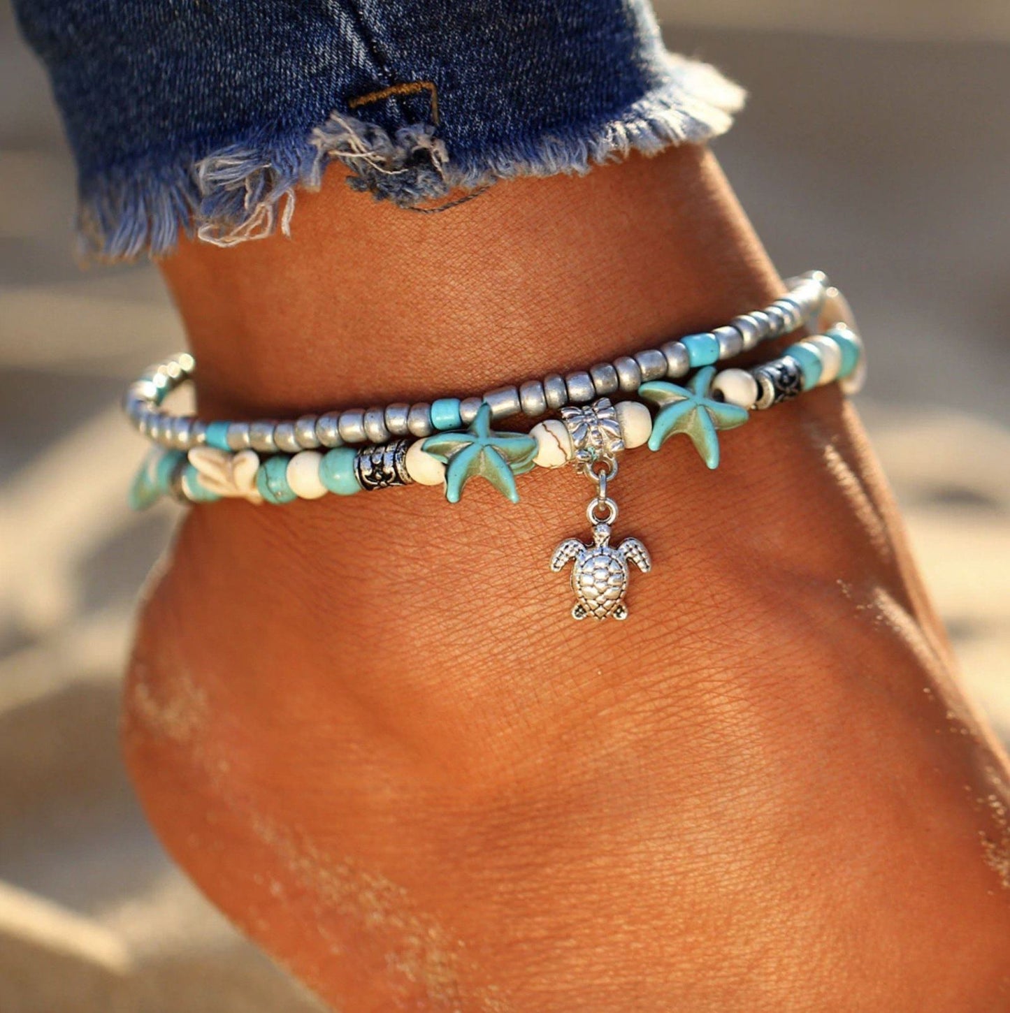 Ocean Charm Anklet Set | Beach-Inspired Design for Ocean Lovers