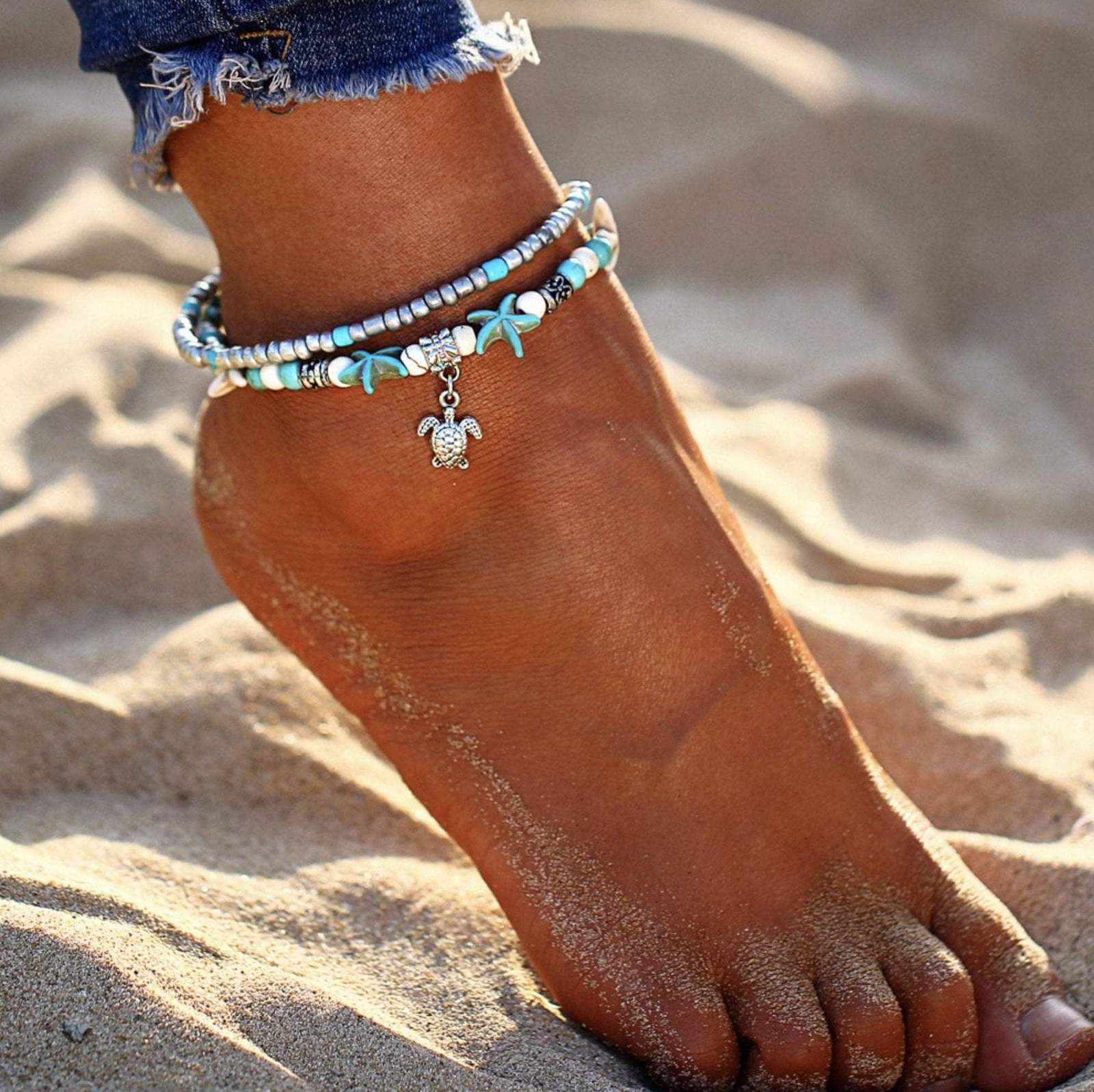 Ocean Charm Anklet Set | Beach-Inspired Design for Ocean Lovers
