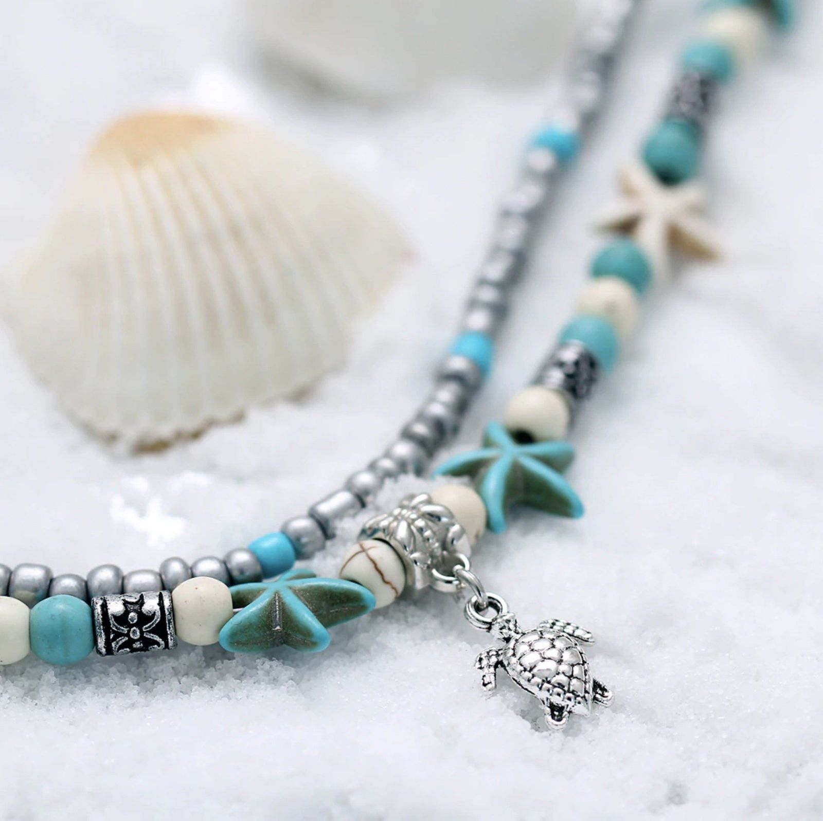 Ocean Charm Anklet Set | Beach-Inspired Design for Ocean Lovers