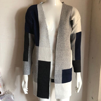 Patchwork Open Front Knit Cardigan | Cozy Style Chic