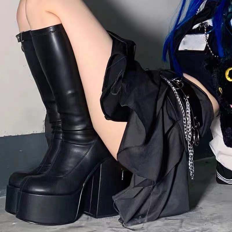 Platform Knee-High Boots | Bold Chunky Heel Fashion