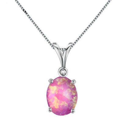 Radiant Opal Necklace | Iridescent Elegance