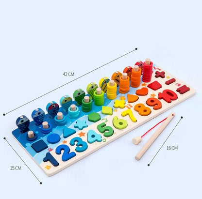 Rainbow Wooden Counting Board | Multi-Functional Educational Toy for Kids
