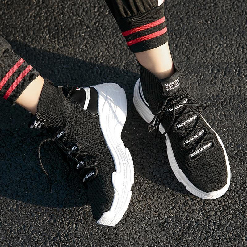 Shark Design High-Top Sneakers | Bold Style Sneakers