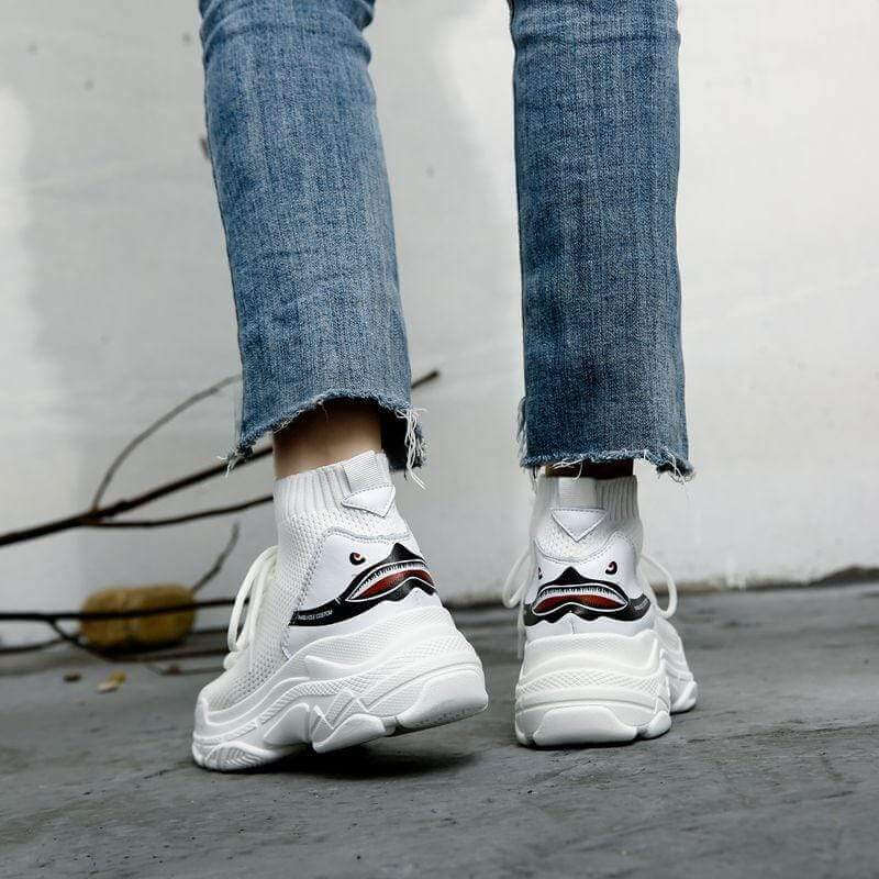 Shark Design High-Top Sneakers | Bold Style Sneakers
