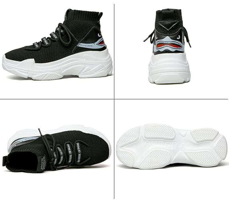 Shark Design High-Top Sneakers | Bold Style Sneakers